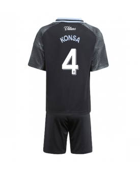 Aston Villa Ezri Konsa #4 Maglia Gara Trasferta Repliche 2025-26 Bambino Maniche Corte
